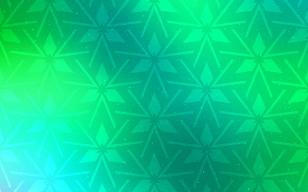 Lichtgrüne Vektorschablone mit Kristallen, Dreiecken. — Stockvektor