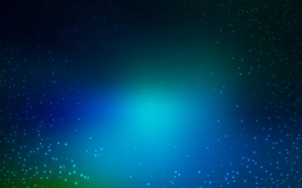 Темно-синий, зеленый векторный фон со звездами галактик . — стоковый вектор