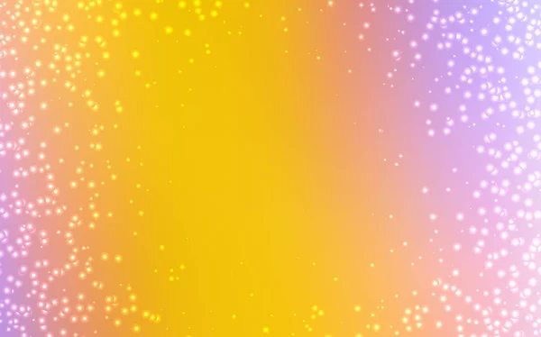 Rosa claro, diseño vectorial amarillo con estrellas cósmicas . — Vector de stock