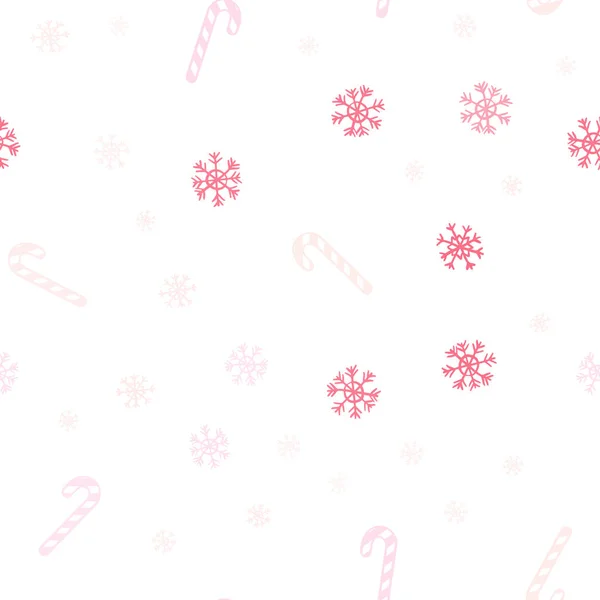 Ligero Pink vector plantilla sin costuras con palillos dulces de navidad.. — Vector de stock