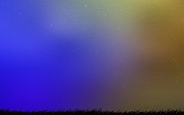 Açık mavi, galaksi yıldızları ile yeşil vektör arka plan.