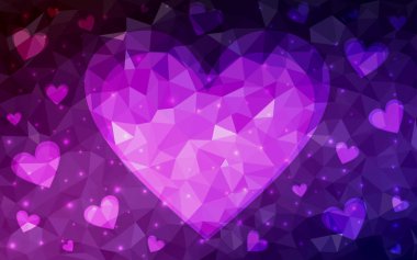 Kalpli koyu pembe vektör arkaplanı.