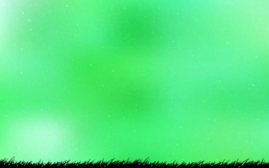 Uzay yıldızları ile açık yeşil vektör şablonu.