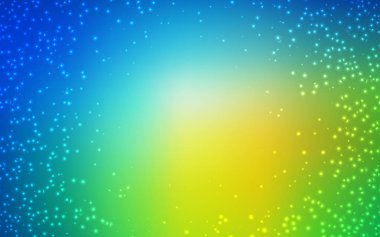 Açık mavi, galaksi yıldızları ile yeşil vektör arka plan.