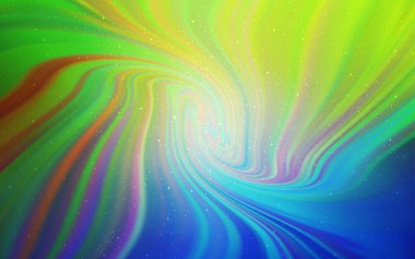 Açık mavi, gece gökyüzü yıldızlar ile yeşil vektör deseni.