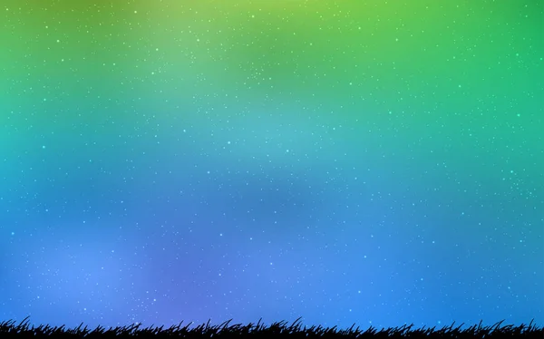 Azzurro, modello vettoriale verde con stelle del cielo notturno . — Vettoriale Stock