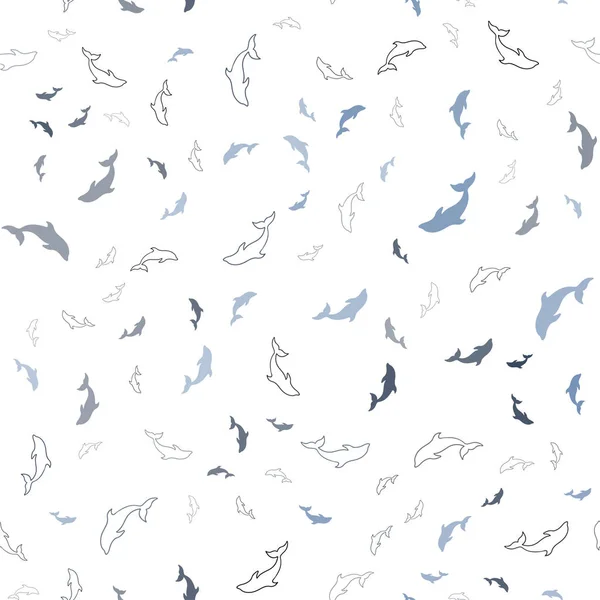 Σκούρο μπλε Διάνυσμα απρόσκοπτη φόντο με δελφίνια. — Διανυσματικό Αρχείο