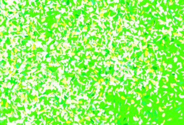 Açık yeşil, yapraklı sarı vektör zarif desen. Origami tarzındaki yaprakların gradyanlı karalama çizimi. Web siteniz için Doodle tasarımı.