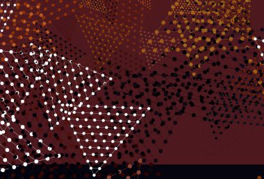 Kristalli, daireli, açık kırmızı vektör şablonu. Renkli daireler, üçgenler çizilmiş bir resim. Poster ve afiş için en iyi tasarım.