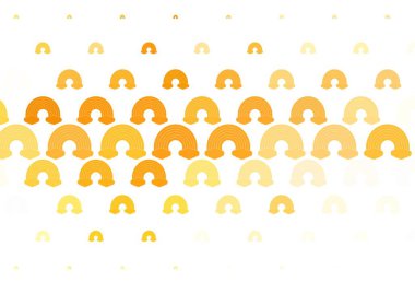 Gökkuşağı ve bulutlu açık turuncu vektör dokusu. Gökkuşağı ve bulut şekilli dekoratif çizimler. Olayları desteklemek için tasarım.