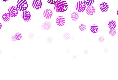 Disklerle açık mor vektör dokusu. Soyut arka planda bulanık kabarcıklar ve renkli gradyan. Poster ve web siteleri için tasarım.