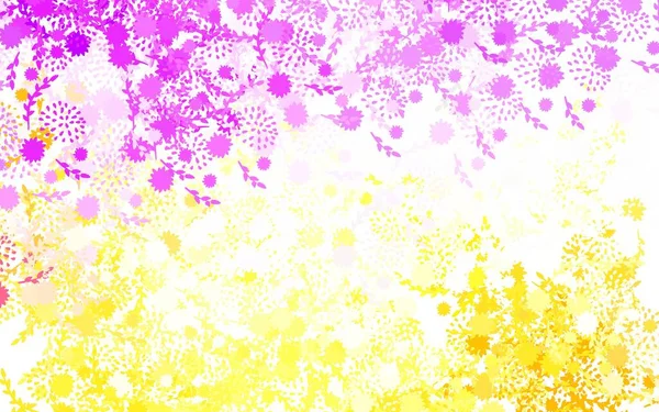 Hellrosa Gelber Vektor Natürlicher Hintergrund Mit Blumen Rosen Kreative Illustration — Stockvektor