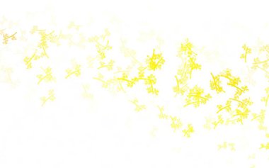 Açık sarı vektör soyut arkaplan ve dallar. Beyaz arka planda eskiz karalamalar. İşiniz için yeni tasarım.