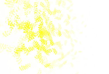 Açık yeşil, sarı vektör, yapraklı zarif duvar kağıdı. Yaprakları karalama tarzında renkli ve soyut çizimler. Duvar kağıdı tasarımınız için yeni bir doku.