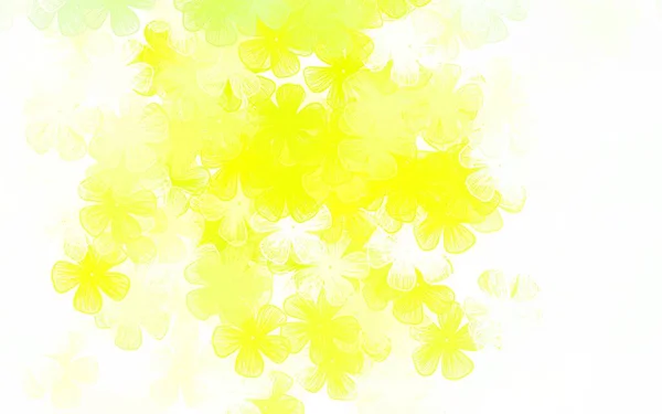 Jasnozielony Żółty Wektor Doodle Tła Kwiatami Zupełnie Nowe Kolorowe Ilustracje — Wektor stockowy