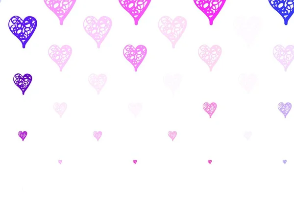 Patrón Vectorial Rosa Claro Con Corazones Coloridos Ilustración Brillante Con — Vector de stock