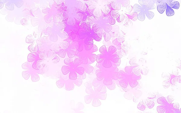花とライトパープル ピンクベクトルエレガントなテンプレート花と現代抽象的なイラスト 子供向けのカラフルなパターン — ストックベクタ