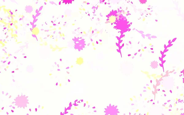 Hellrosa Gelber Vektor Eleganter Hintergrund Mit Blumen Blumen Mit Farbverlauf — Stockvektor