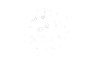 Noktalı açık gri vektör arkaplanı. Parlak renkli soyut çemberlerin olduğu bir resim. Fütürist reklamlar ve kitapçıklar için şablon.