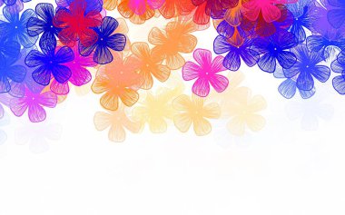 Çiçekli açık mor vektör deseni çiçekli zarif parlak illüstrasyon. Web sitesi yöneticileri ve tasarımları için desen.