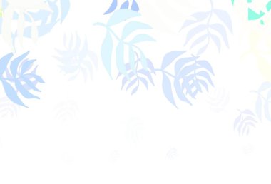 Açık pembe, yeşil vektör yapraklı karalama arkaplanı. Karalama tarzında yaprakları olan belirsiz bir çizim. Marka kitabınız için yeni şablon.