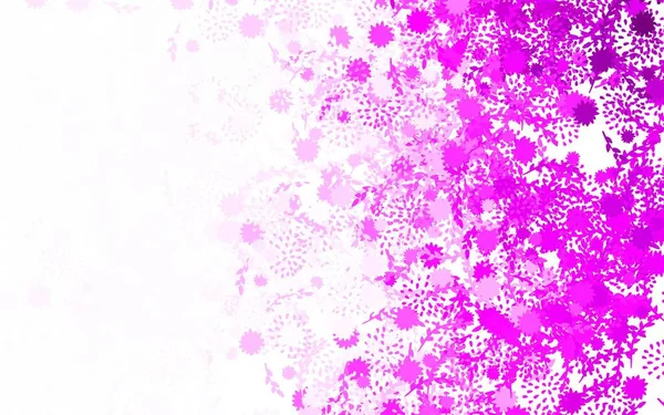Fond Gribouillage Vectoriel Violet Clair Avec Des Fleurs Des Roses — Image vectorielle