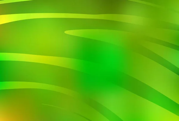 Verde Chiaro Sfondo Vettoriale Giallo Con Linee Spiritose Nuovissima Illustrazione — Vettoriale Stock