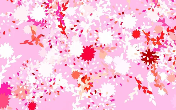 Light Pink Red Vetor Doodle Padrão Com Flores Ilustração Colorida — Vetor de Stock