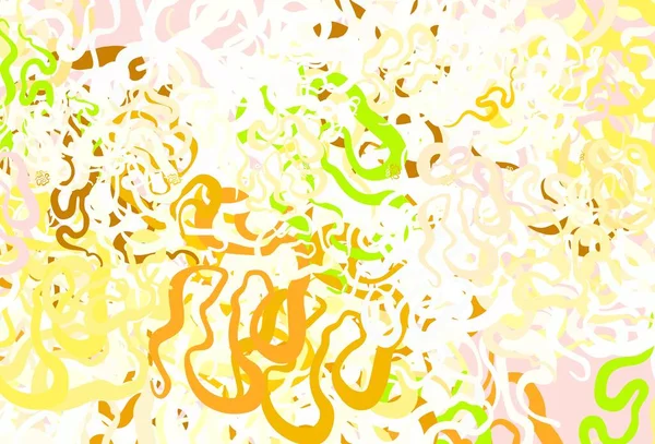 Hellgrüne Gelbe Vektorvorlage Mit Geschwungenen Linien Moderne Gradient Abstrakte Illustration — Stockvektor