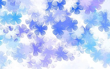 Açık pembe, mavi vektör karalama düzeni ve çiçekler Origami tarzında çiçeklerin karalama çizimi. İş tasarımınız için yepyeni bir tarz.