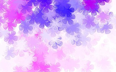 Açık Pembe, Mavi vektör karalama arkaplanı çiçekli soyut çizim ve karalama tarzı çiçekler. Web sitesi yöneticileri ve tasarımları için desen.