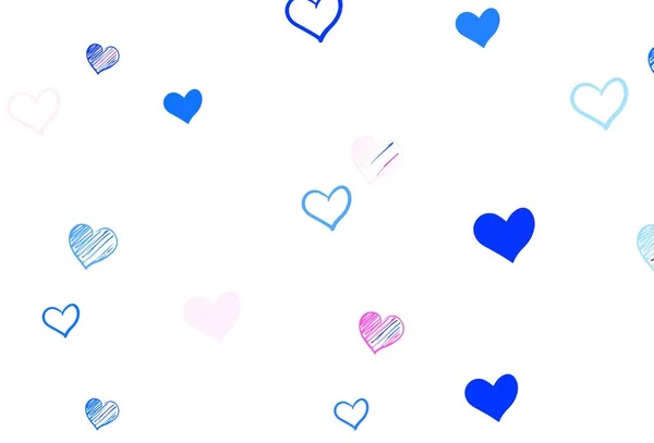 Bleu Clair Motif Vectoriel Jaune Avec Des Cœurs Colorés Belle — Image vectorielle