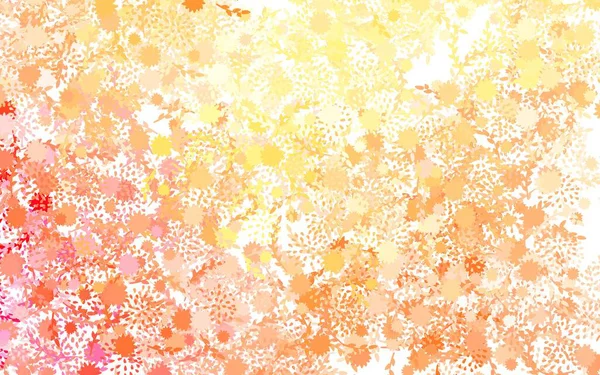 Licht Orange Vektor Eleganten Hintergrund Mit Blumen Rosen Gekritzelte Illustration — Stockvektor