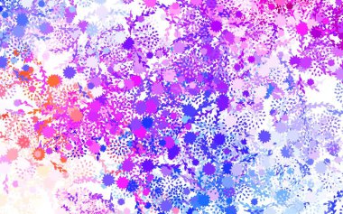 Açık mavi, kırmızı vektör karalama arkaplanı çiçekli, güllü. Beyaz arka planda eskiz karalama çiçekleri. Duvar kağıtları, boyama kitapları için desen.