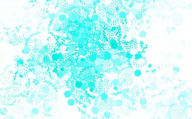 Açık yeşil vektör desenli çiçekler, güller. Renkli, soyut karalama çiçekleri olan bir resim. Ağ ve ambalaj için elle boyanmış tasarım.