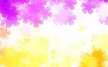 Açık pembe, sarı vektör soyut arkaplan çiçekli rengarenk çizimler ve çiçekler. Cep telefonlarının geçmişleri için şablon.