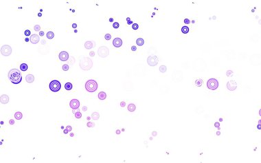 Açık Mor, daire şekilli pembe vektör düzeni. Parlak renkli soyut çemberlerin olduğu bir resim. Poster ve web siteleri için tasarım.