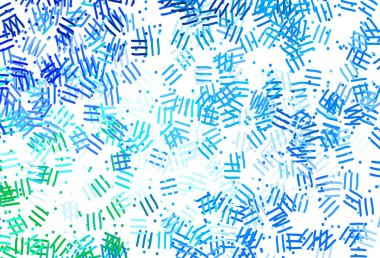 Açık mavi, tekrarlanan çubuklu yeşil vektör şablonu. Çizgilerle modern geometrik soyut çizim. Güzel geçmişiniz için şablon.