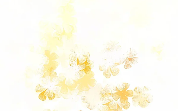 Ljusorange Vektor Naturliga Bakgrund Med Blommor Glitter Abstrakt Illustration Med — Stock vektor