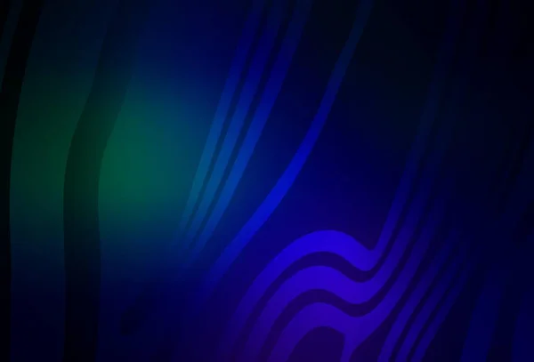 Bleu Foncé Texture Vectorielle Verte Avec Des Lignes Courbes Une — Image vectorielle