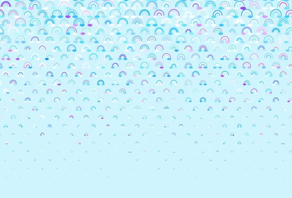 Hellrosa Blaue Vektortextur Mit Regenbogen Wolken Abstrakte Illustration Mit Abfallenden — Stockvektor
