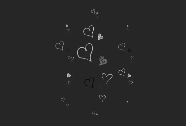 Ανοιχτό Γκρι Διάνυσμα Μοτίβο Πολύχρωμες Καρδιές Εικονογράφηση Σχήματα Βαθμονομημένων Καρδιών — Διανυσματικό Αρχείο