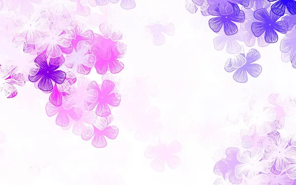 Světlá Růžová Modrá Vektor Přírodní Pozadí Květinami Elegantní Světlé Ilustrace — Stockový vektor