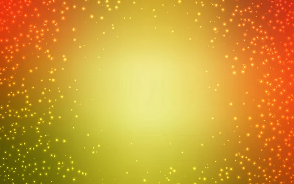 Light Red Yellow Vector Pattern Night Sky Stars Blurred Decorative — Stock Vector