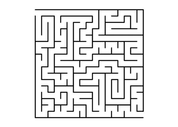 Vitt Vektormönster Med Svart Labyrint Modern Illustration Med Labyrint Vit — Stock vektor