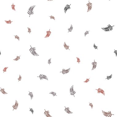 Koyu kırmızı vektör, yaprakları olan doğal bir arka plan. Yapraklı modern geometrik soyut çizim. Tekstil, kumaş ve duvar kağıtları için tasarım.