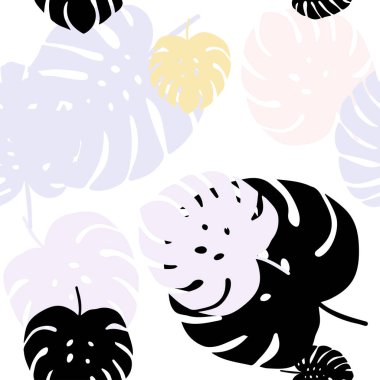 Açık renkli vektör, yapraklı, kusursuz doğal sanat eseri. Bulanık arkaplanda, gradyanı olan yapraklar. Kartvizitler, web siteleri için şablon.