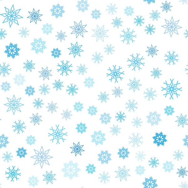 Luz Azul Vector Diseño Sin Costuras Con Copos Nieve Brillantes — Vector de stock