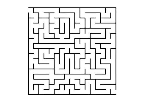 White Vector Pattern Black Labyrinth Modern Illustration Maze White Backdrop — Stock Vector