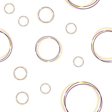 Diskleri olan çok renkli, pürüzsüz bir ışık vektörü. Renkli su damlaları olan modern soyut çizimler. Moda kumaş ve duvar kağıtları için desen.